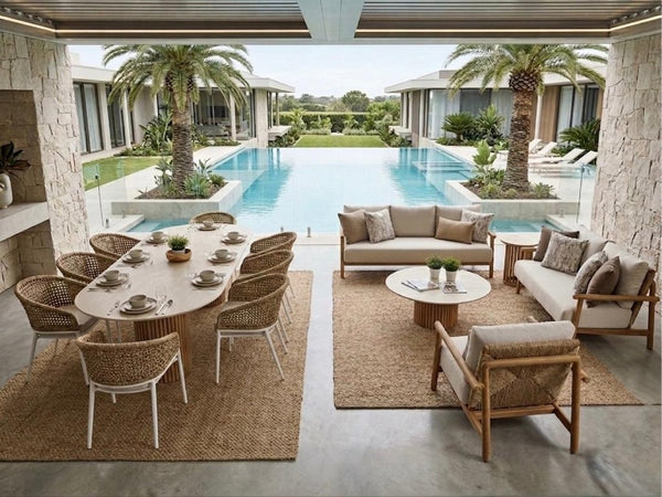 Toledo Ceramic Outdoor Dining Table – Oval