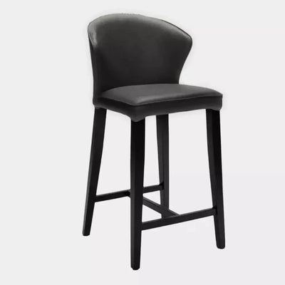 Tulip Leather Bar Stool in premium black leather with a modern design and sturdy frame.