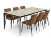 Turin Ceramic Dining Table with Spanish ceramic top and black steel base in dining room setting