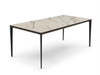Turin Ceramic Dining Table with Spanish ceramic top and black steel base in dining room