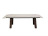 Valencia Twin Extendable Dining Table with tempered glass ceramic top and veneered MDF legs in modern style