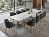 Valencia Twin Extendable Dining Table with ceramic top and natural Ash legs in modern dining room