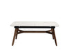 Warwick Extendable Dining Table with marble-effect ceramic top and ash veneer legs in modern dining room