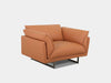 Wellington 1.25 Seater Sofa in tan leather, compact and modern design.