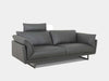 Wellington 2.5 Seater Sofa in dark grey leather with modern design and cushioned seating.