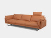Wellington 3.75 Seater Sofa in brown leather with modern design.