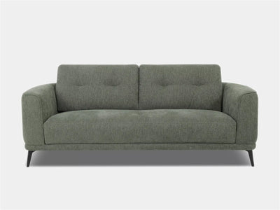 Willow 2.5 Seater Sofa in green fabric with slim arms and contemporary design.